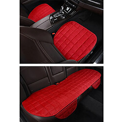 Wewoo 3 PCS / Set Coussin de siège de voiture chaud Cinq sièges Universal Couvre-sièges de rangée avant et un couvre-siège de arrière Tapis de chaise antidérapant de de dos sans peluche Rouge