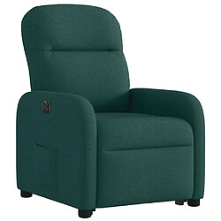 Avis vidaXL Fauteuil inclinable électrique vert foncé tissu