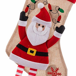 Avis BigBuy Christmas Chaussette de Noël Multicouleur Tissu Père Noël 47 x 28 x 28 cm