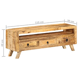 vidaXL Meuble TV 110x30x40 cm Bois massif de manguier pas cher