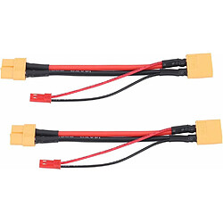 Set 2Pcs XT60 Adaptateur de câble : Connecteur mâle et femelle 14 AWG avec prise JST 22 AWG - Accessoires pour les modèles RC