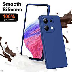 Htdmobiles Coque pour Xiaomi Redmi Note 13 4G - housse etui silicone gel fine + verre trempe - BLEU FONCE