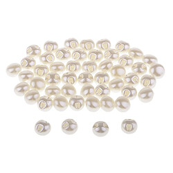 Boutons de perle 50pcs boutons blancs de couture pour le bricolage scrapbooking 11mm