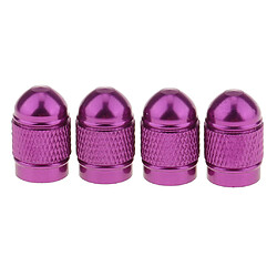 4x Bouchons de Valve de Pneu Moto Voiture de Voiture Électrique Cache-Poussière Capuchon Anti-Poussières Accessoires de Voiture Pourpre