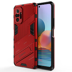 Coque en TPU Hybride antichoc avec béquille rouge pour votre Xiaomi Redmi Note 10 Pro Max/Redmi Note 10 Pro