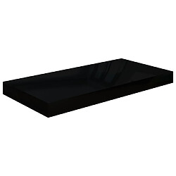 Acheter Maison Chic Lot de 4 Étagère murale flottante,Etagère de rangement Noir brillant 50x23x3,8 cm MDF -MN58717