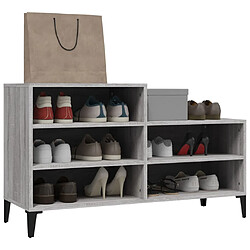 Avis vidaXL Armoire à chaussures Sonoma gris 102x36x60 cm Bois d'ingénierie