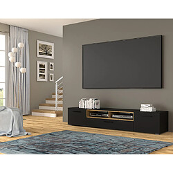 Acheter Bestmobilier Leolio - meuble tv - noir et bois - 198 cm