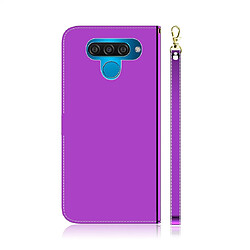 Avis Wewoo Housse Coque Etui à rabat horizontal en surface imitation miroir pour LG Q60 avec porte-carte et emplacements de cartes & porte-monnaie / cordon Violet