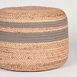 LABEL51 Pouf Jute tressé Gris et naturel