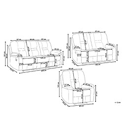 Avis Beliani Ensemble canapés et fauteuil en cuir PU marron 6 places BERGEN