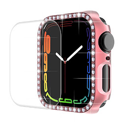 Coque en TPU ENKAY électroplaqué, décor de strass, rose pour votre Apple Watch Series 7 45mm