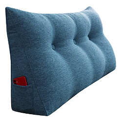 VerCart Coussin de Lecture, Triangulaire Coussin à Coins, Lin Bleu 100CM