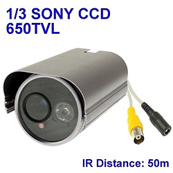 Wewoo Caméra infrarouge 1/3 pour Sony 650TVL Appareil photo numérique couleur CCTV étanche à l'eau, IR Distance: 50m