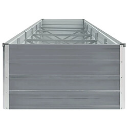 Avis vidaXL Lit surélevé de jardin Acier galvanisé 480x80x45 cm Gris