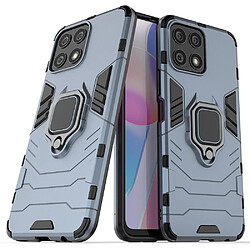 Coque en TPU anti-empreintes digitales, double couche, flexible, antichoc avec béquille bleu foncé pour votre Honor X30i