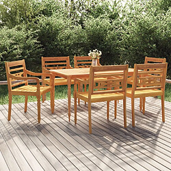 Salle à dîner de jardin 7 pcs,Table et chaise à manger Bois de teck solide -MN34330