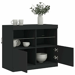 Maison Chic Commode Buffet - Meuble de rangement avec lumières LED noir 81x37x67 cm -GKD76884 pas cher