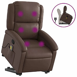 Maison Chic Fauteuil Relax pour salon, Fauteuil inclinable de massage Marron Similicuir -GKD76840