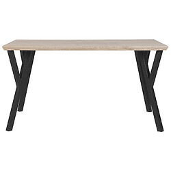 Acheter Beliani Table 140 x 80 cm bois clair et noir BRAVO