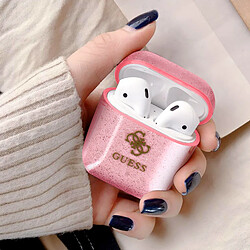 Acheter Guess Maroquinerie Étui AirPods en Silicone gel Finition pailletée Logo en relief Guess - Rose