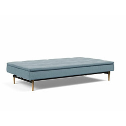 Acheter Inside 75 Canapé design DUBLEXO STYLETTO convertible lit 115*210 cm pieds chêne naturel tissu Soft Indigo