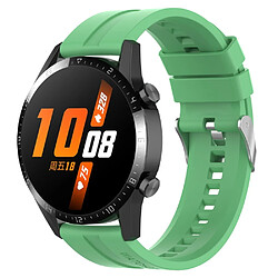 Bracelet en silicone 20mm, réglable, boucle d'acier argenté/vert menthe pour votre Huawei Watch GT Runner/Watch GT3 42mm