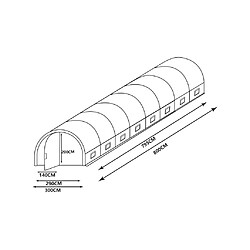 Avis Vente-Unique Serre tunnel avec structure en acier et porte 24 m² - L300 x l800 x H200 cm - ALOCASIA