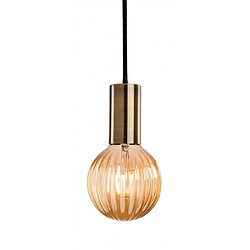 Luminaire Center Suspension Hudson Laiton antique 1 ampoule 18,5cm