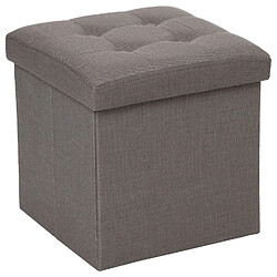 Atmosphera, Createur D'Interieur Pouf coffre pliable Lysandre - L. 38 x H. 38 cm - Gris