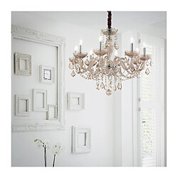 Ideal Lux Chandelier sans abats jours Rose Verre ambre 8 ampoules 71cm