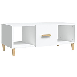 vidaXL Table basse blanc 102x50x40 cm bois d'ingénierie