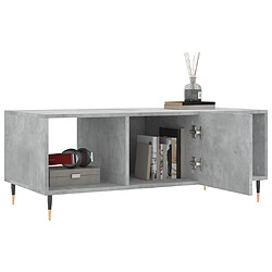 Avis vidaXL Table basse gris béton 102x50x40 cm bois d'ingénierie