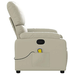 Maison Chic Fauteuil inclinable,Fauteuil luxe de relaxation de massage Crème Similicuir -MN19775 pas cher