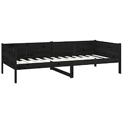 Avis vidaXL Lit de jour sans matelas noir bois de pin massif 90x190 cm