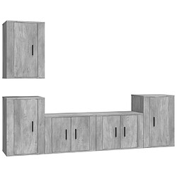 Maison Chic Ensemble de meubles TV 5 pcs pour salon - Gris béton Bois d'ingénierie -MN77962