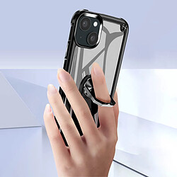 Acheter Avizar Coque pour Apple iPhone 15 Plus Bague Support Antichoc Noir et Transparente