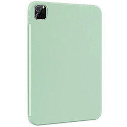 Coque en silicone antichoc, anti-empreinte digitale vert clair pour votre iPad Pro 12.9-pouces (2021)/(2020)/(2018)