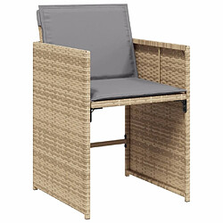 Acheter Maison Chic Lot de 4 Chaises de jardin avec coussins | chaises Relax d'extérieur mélange beige -GKD15145