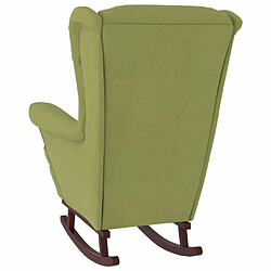 Maison Chic Fauteuil à bascule et pieds,Fauteuil pour relax en bois d'hévéa Vert clair Velours -MN62284 pas cher