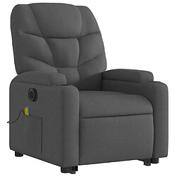 Avis vidaXL Fauteuil inclinable de massage électrique Gris foncé Tissu