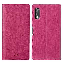 Vili Etui en PU avec support et porte-cartes rose pour votre Sony Xperia Ace 2