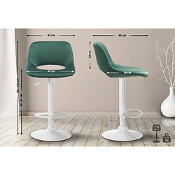 Non Tabouret de bar Camden velours blanc