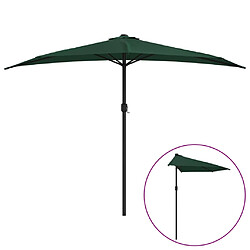 Helloshop26 Parasol de balcon avec mât en aluminium vert 300 x 150 cm demi 02_0008309