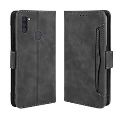 Etui en PU avec plusieurs porte-cartes noir pour votre Samsung Galaxy M11