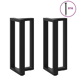 vidaXL Pieds de table de bar forme de T 2 pcs noir 40x35x(91-92) cm