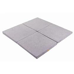 MeowBaby Tapis de Jeu pour Enfants, Carré 120x120cm, Velours, Gris