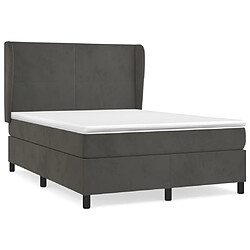 vidaXL Sommier à lattes de lit et matelas Gris foncé 140x190cm Velours