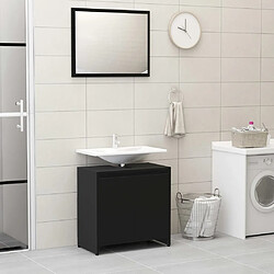 vidaXL Ensemble de meubles de salle de bain 3 pcs Noir Aggloméré pas cher