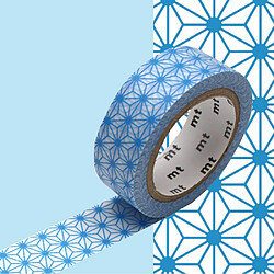 Masking tape étoiles Asanoha - Bleu - 1,5 cm x 7 m